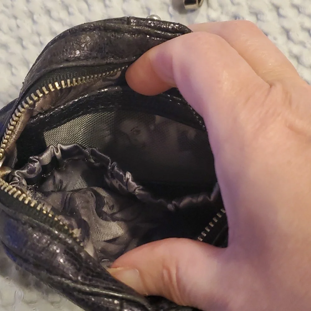 NWT! JUNIOR DRAKE NANO MINI CROSSBODY BOYSENBERRY STUDDED BAG METALLIC P… - Picture 6 of 7